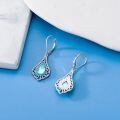 wholesale 925 Sterling Silver Teardrop Earrings With Turquoise Stones-0-3