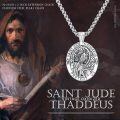 wholesale 925 Sterling Silver Saint Jude Thaddeus Medal Pendant Necklace for Men Women Faith  36 Chain-0-4
