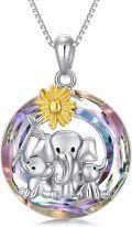 wholesale 925 Sterling Silver Elephant Mom & Daughter Necklace - Hypoallergenic, Nickel-Free, Lead-Free - Lucky Charm Gift for Women-0-0