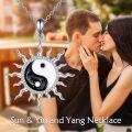 wholesale 925 Sterling Silver Yin Yang Sun Pendant Necklace  for Women-0-4