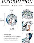 wholesale TOUPOP Giraffe Necklace 925 Sterling Silver Crystal Tree Of Life Pendant Necklace Birthday Mother's Day Jewelry Mother And Daughter Giraffe Gifts For Women Mom Wife -0-3