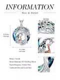 TOUPOP Sterling Silver Crystal Giraffe Tree Of Life Pendant Necklace-0-3