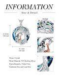 TOUPOP Sterling Silver Crystal Giraffe Tree Of Life Pendant Necklace-0-3