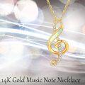 wholesale 14K Gold Opal Treble Clef Music Note Pendant Necklace for Women Girls Christmas Gifts-0-5