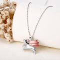 wholesale 925 Sterling Silver Flying Pig with Cape Charm Pendant Necklace for Women Girls  45cm Chain Length-0-2