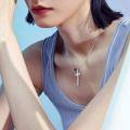 wholesale 925 Sterling Silver Cross Pendant With Blue Opal And Philippians Inscription-0-17