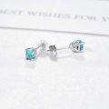 wholesale 925 Sterling Silver Turquoise Stud Earrings 4mm/6mm Round Shape Tiny Studs Jewelry for Women Girlfriend-0-2