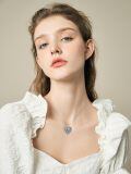 wholesale 925 Sterling Silver Heart Photo Locket Necklace Wholesale With Rose Design-0-9