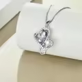 TOUPOP Sterling Silver Crystal I Love You Mom Heart Pendant Mother Birthday Gift-0-3