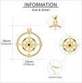 wholesale 14K Gold Black Diamond Accent Celtic Compass Pendant Necklace for Women-0-3
