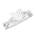 TOUPOP 10k/14k/18k Gold Moissanite Heart Twist Engagement Ring-0-0