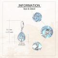 wholesale 925 Sterling Silver Teardrop Moonstone Tree of Life Owl Drop Earrings-0-4