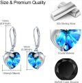 wholesale 925 Sterling Silver Blue Crystal Heart & Dolphin Stud Earrings for Women-0-4