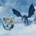 TOUPOP Sterling Silver Crystal Dragon Necklace For Women Jewelry Gifts-0-1