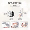 wholesale 925 Sterling Silver & Opal Moon Fox Dangle Earrings, Elegant Good Luck Jewelry Gift-0-2