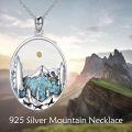 wholesale 925 Sterling Silver Turquoise Stone Mountain Pendant Necklace for Women Gifts for Nature Lovers-0-5