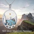 wholesale 925 Sterling Silver Turquoise Stone Mountain Pendant Necklace for Women Gifts for Nature Lovers-0-5