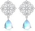 wholesale 925 Sterling Silver Teardrop Moonstone Leverback Dangle Earrings for Women-0-0