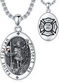 wholesale 925 Sterling Silver  Firefighter Saint Florian Medal Pendant Necklace  925  for Men & Women-0-0