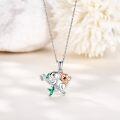 wholesale 925 Sterling Silver Koala and Baby Pendant Necklace with Green Stones for Women Mother's Day Gift-0-1