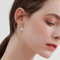 wholesale 925 Sterling Silver Heart-Shaped Otter Stud Hoop Earrings with Cubic Zirconia Accents-0-2