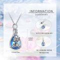 wholesale 925 Sterling Silver Blue Lotus Flower Tear Drop Keepsake Urn Necklace for Ashes - Memorial Jewelry-0-5