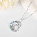 wholesale 925 Sterling Silver Moonstone Celtic Knot Triangle Pendant Necklace for Women and Men-0-1