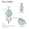 wholesale 925 Sterling Silver Dreamcatcher Feather Pendant Necklaces with Austrian Crystals for Women and Girls-0-2