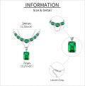 wholesale 925 Sterling Silver Green Emerald & White Topaz Pendant Necklace for Women Gifts-0-4