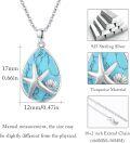 wholesale 925 Sterling Silver Teardrop Turquoise Shell & Starfish Pendant Necklace for Women-0-5