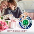 wholesale TOUPOP Mothers Day Gifts For Mom Women Necklace Sterling Silver Circle Necklaces For Women Crystal Pendant Birthday Mother's Day Jewelry Gifts For Mom Wife Her (rose-blue Crystal-05-may-emerald) -0-2