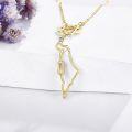 wholesale Gold 925 Sterling Silver Star Of David State Map Necklace - Israel/Africa/Texas  for Women Men Kids-0-2