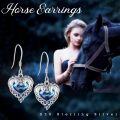 wholesale 925 Sterling Silver Blue Heart Dolphin Drop Earrings 925  for Women Girls-0-5
