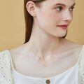wholesale 14k Yellow Gold Heart Pendant With Lab Diamond Details And Heart Centerpiece Necklace-0-5