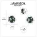 wholesale 925 Sterling Silver Moss Agate Stud Earrings Natural Heart/Round/Halo Gemstone -0-4
