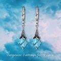 wholesale 925 Sterling Silver Blue Topaz Oval Cut Vintage Style Leverback Earrings-0-17