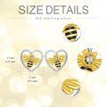 wholesale 925 Sterling Silver Heart-Shaped Honeybee Studs - Hypoallergenic s for Women-0-4