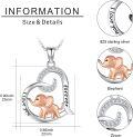 wholesale 925 Sterling Silver Elephant Heart Love Forever Pendant Necklace for Women-0-2