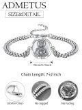 wholesale 925 Sterling Silver Saint Nicholas Medal Charm Bracelet with Extender Chain for Men Women Boys Girls Gift Jewelry Accessories (Silver Tone)-0-1