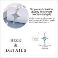 wholesale 925 Sterling Silver Blue Fire Opal Celtic Knot Cross Pendant Necklace for Women Girls Irish Infinity Love Heart s 45cm Chain Length-0-2