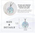 wholesale 925 Sterling Silver Round Celtic Knot Moonstone Pendant Necklace for Women-0-4