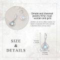 wholesale 925 Sterling Silver Celtic Knot Moonstone Leverback Drop Earrings-0-3