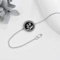 wholesale 925 Sterling Silver Celtic Thistle Charm Bracelet with Black Enamel and Gothic Design - Gift Ideas for Her-0-2