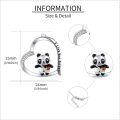 wholesale 925 Sterling Silver Panda Pendant Heart Love You Forever Necklace s for Women Girls-0-4