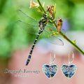 wholesale 925 Sterling Silver Abalone Shell Dragonfly Heart Drop Dangle Lever Back Earrings Gift for Her-0-5