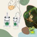 wholesale 925 Sterling Silver Frog Green Crystal Ear Cuffs for Kids Animal Themed  Set-0-1