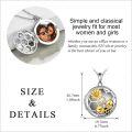 wholesale 925 Sterling Silver Locket Necklace with Gold Daisy and Bee Charm Pendant for Women-0-3