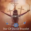 wholesale 925 Sterling Silver Blue Enamel Star of David Cross Charm Bracelet Wholesale for Women Girls Gifts-0-3