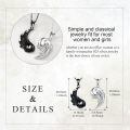 wholesale 925 Sterling Silver Yin Yang Pendant Necklace with Angel Wings for Couples-0-4
