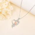 wholesale 925 Sterling Silver Tulip Heart Pendant Necklace for Women Mother Flower Lover Gifts-0-3